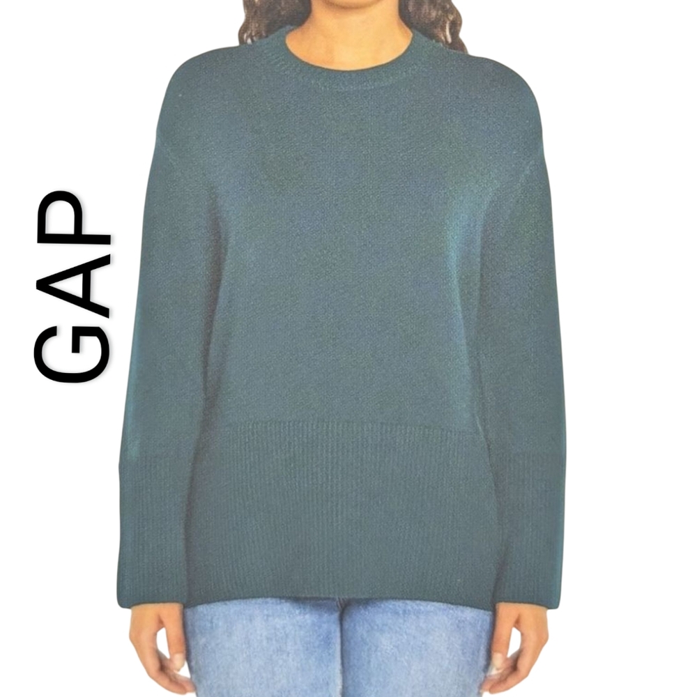 GAP | Women's Ribbed Cowl Neck Pullover Oversized Sweater | Green | Medium - Picture 1 of 12
